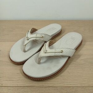 Sperry Flip Flop Sandals Top-Sider Womens 8 Plushwave Ivory Leather